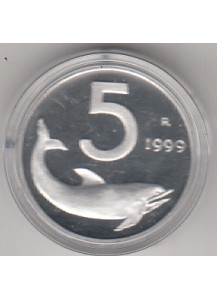 1999 Lire 5 Delfino Fondo Specchio Italia